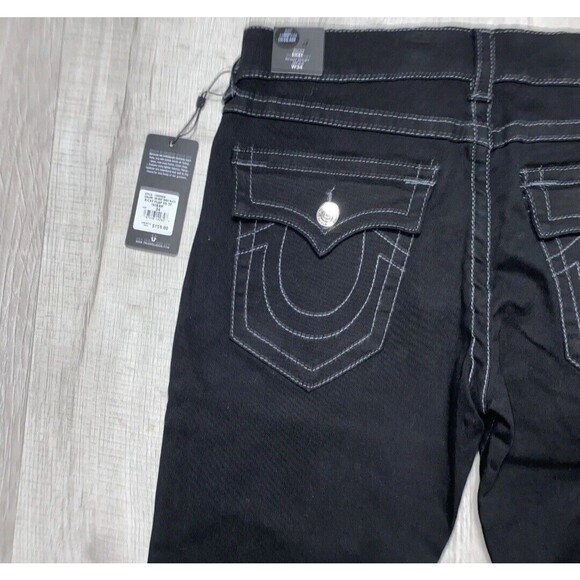 True Religion Mens size 36x30 Ricky Flap SN Relaxed Straight Jeans Black Denim - Picture 4 of 11